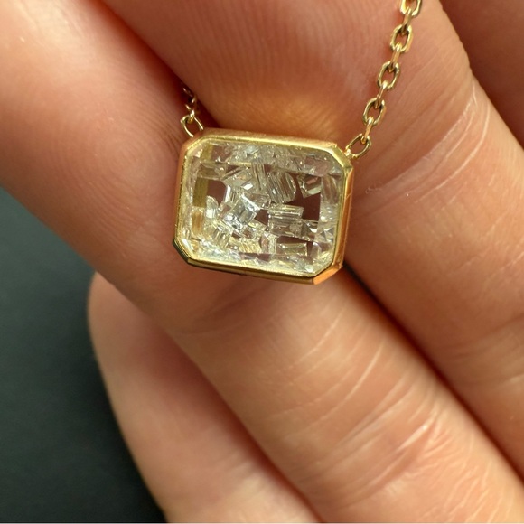 Mortiz Glitz Esmeralda Kaleidoscope Diamond Shaker Necklace - yellow gold
